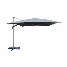 Roma parasol 3x3m grå med lys